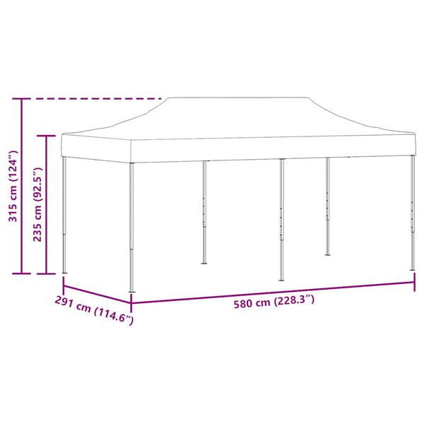 vidaXL Folding Pop-up Partytent 3x6 m Anthracite