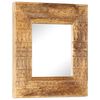 vidaXL Mirror | Natural wood grain | Solid mango wood | 50 cm square