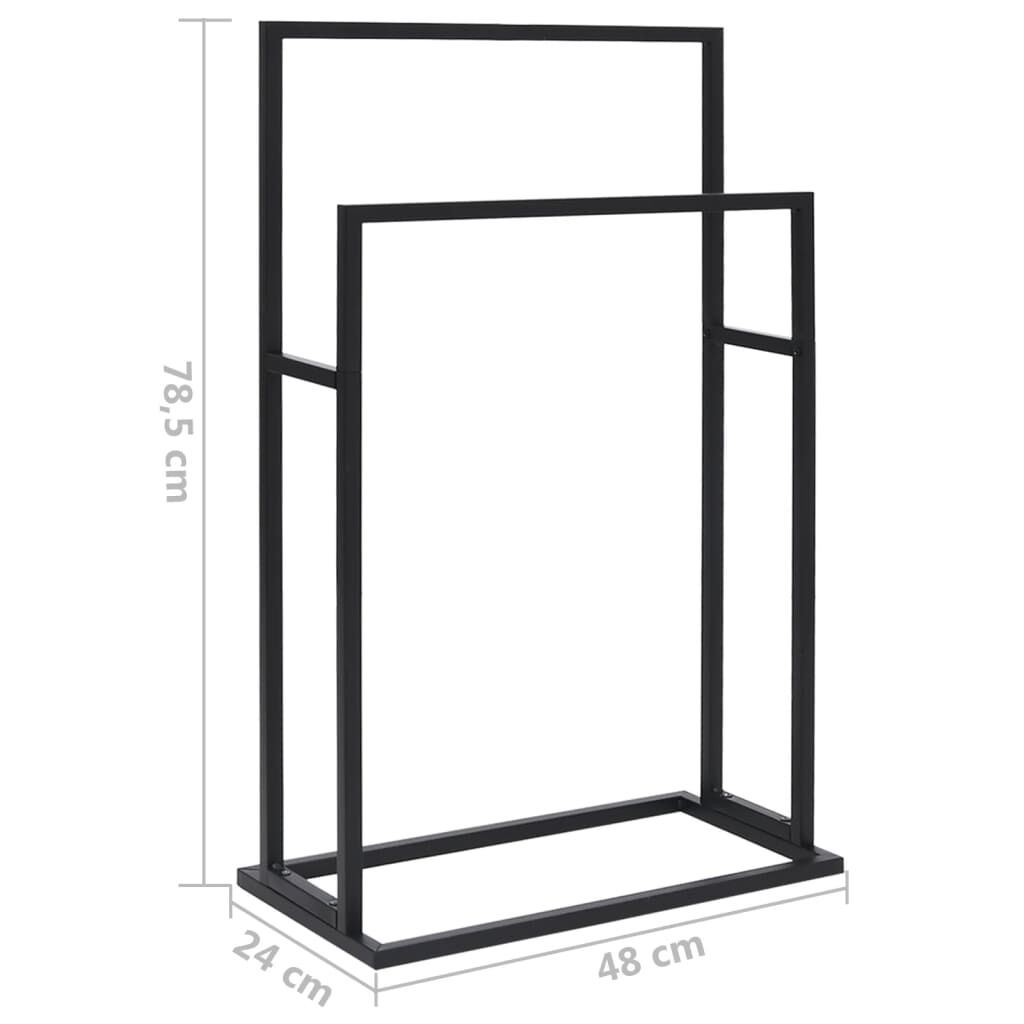vidaXL Freestanding Towel Rack Black 48x24x78.5 cm Iron