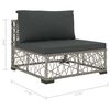 vidaXL 8 Piece Garden Lounge Set with Cushions Poly Rattan Gray