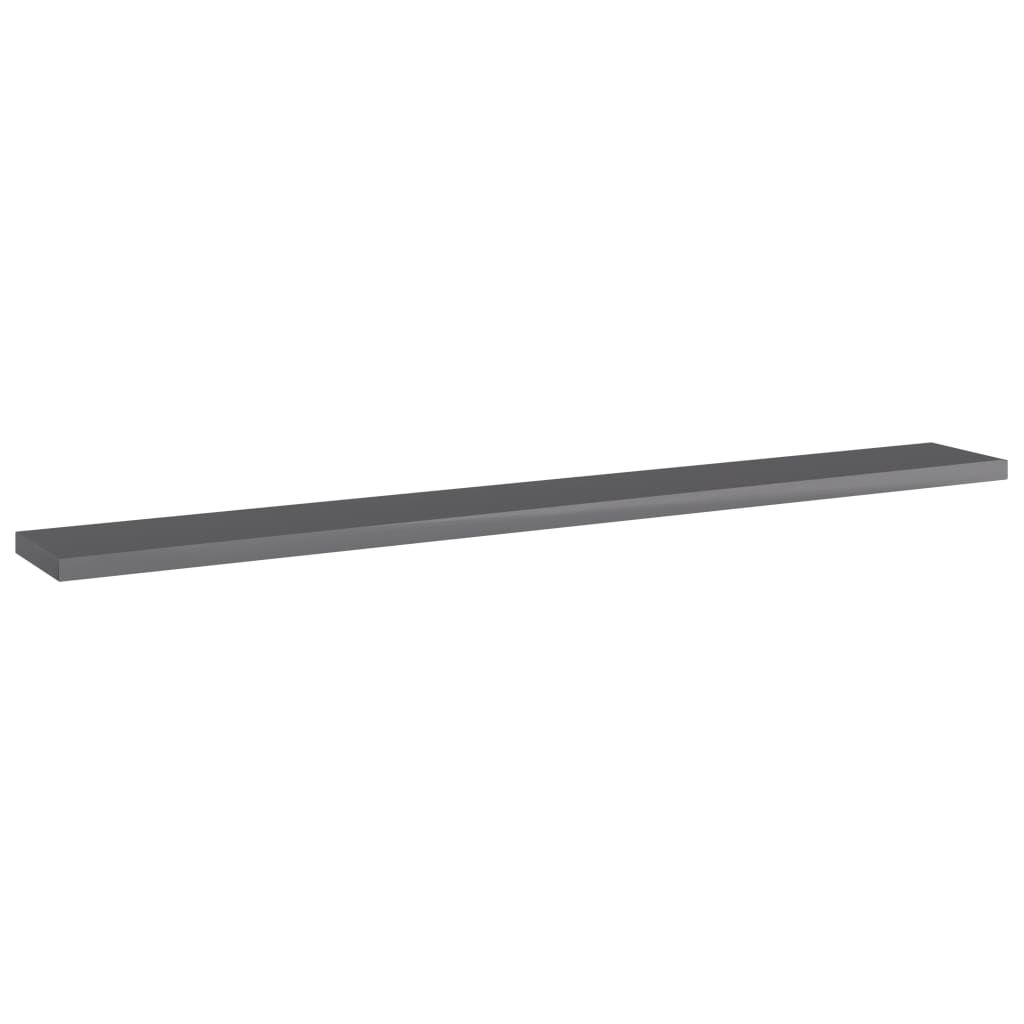 vidaXL Bookshelf Boards 4 pcs High Gloss Grey 80x10x1.5 cm Engineered Wood