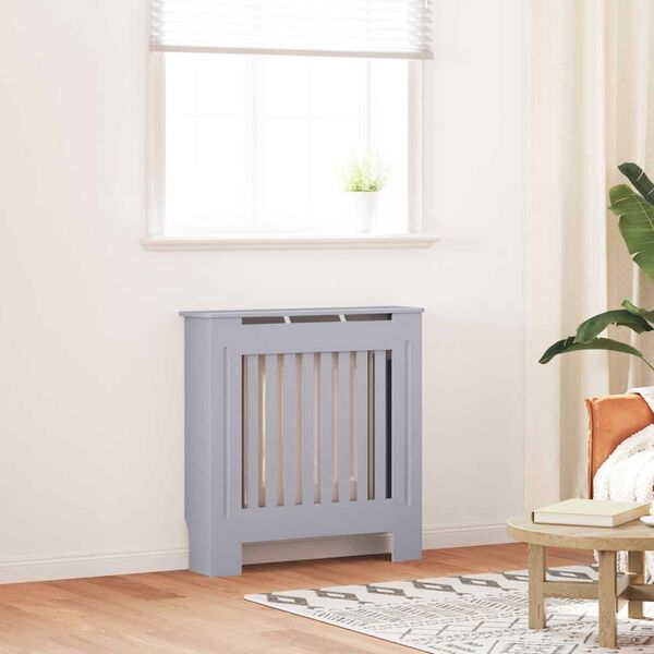 vidaXL RadiatorCover 2 pcs Grey 78x19x81.5cm Engineeredwood