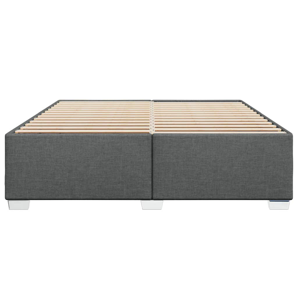 vidaXL Bed Frame without Mattress Dark Grey King Fabric