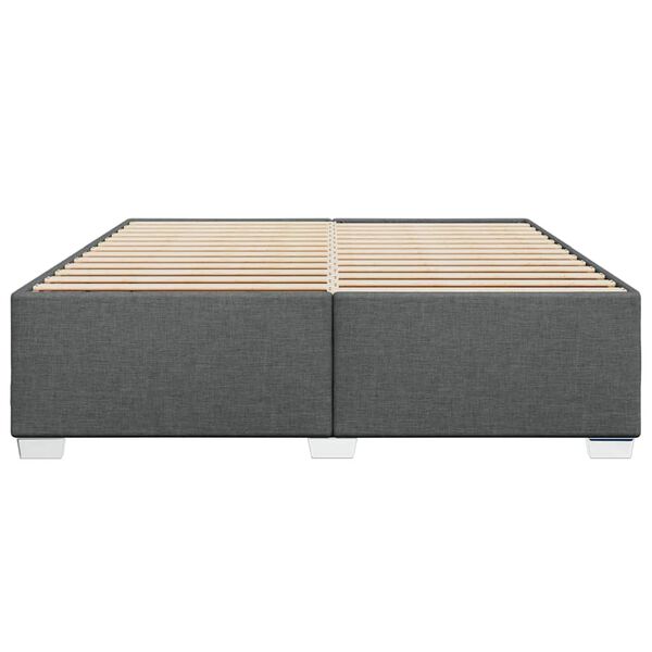 vidaXL Bed Frame without Mattress Dark Grey King Fabric