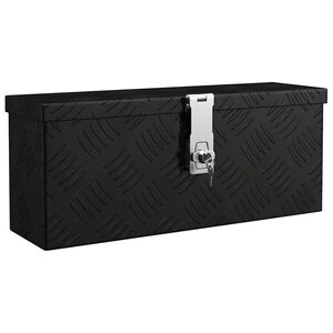 vidaXL Storage Box Black 50x15x20.5 Aluminium