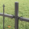 vidaXL Garden Fence 3 pcs Grey 170 x 140 cm Powder-Coated Steel