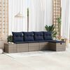 vidaXL Garden Sofa Set with Cushion 5 pcs Grey Poly Rattan