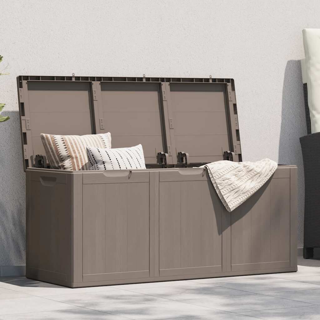 vidaXL Garden Storage Box 270L Brown PP Wood Look