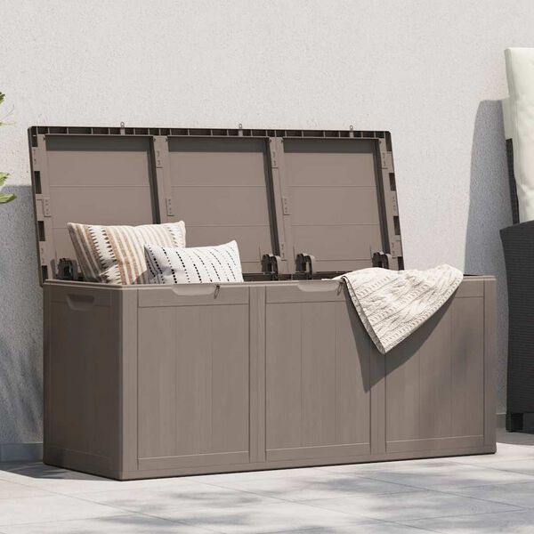 vidaXL Garden Storage Box 270L Brown PP Wood Look
