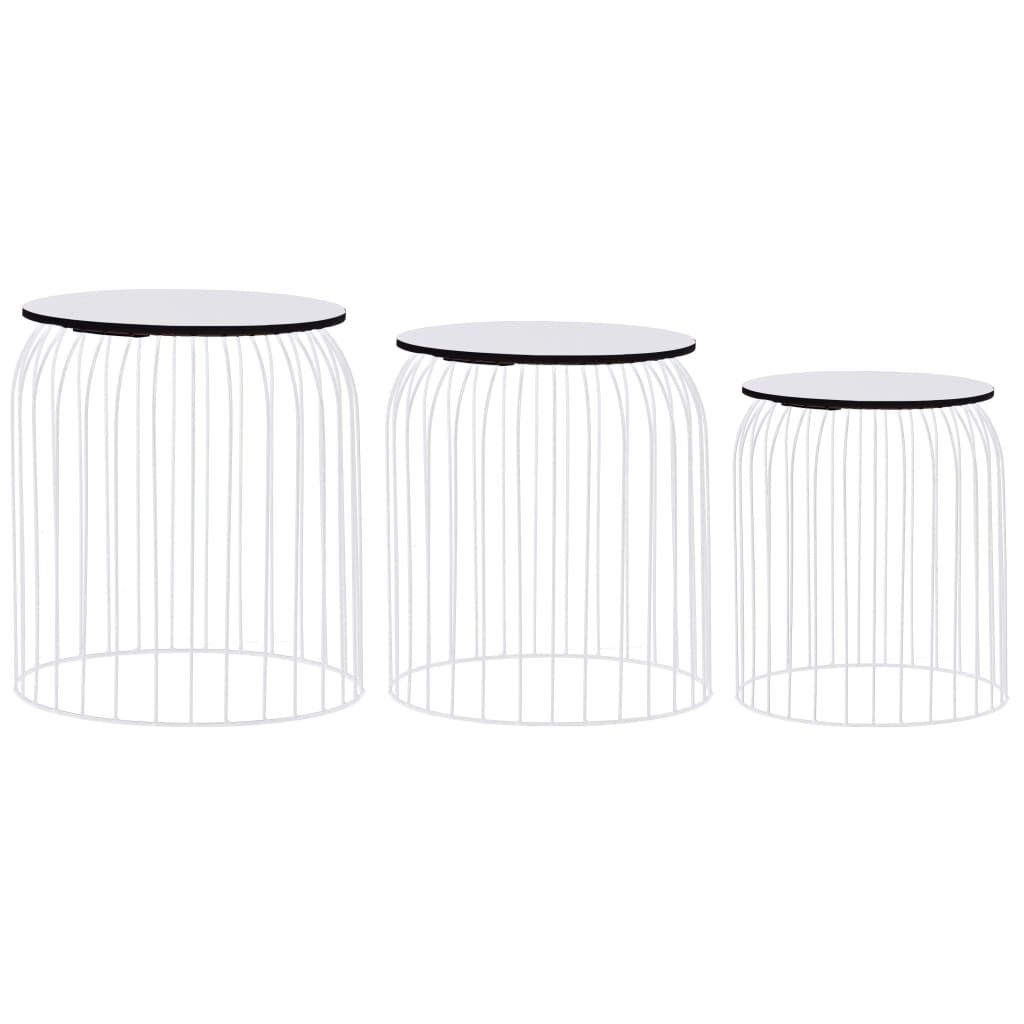 vidaXL Coffee Tables 3 pcs White