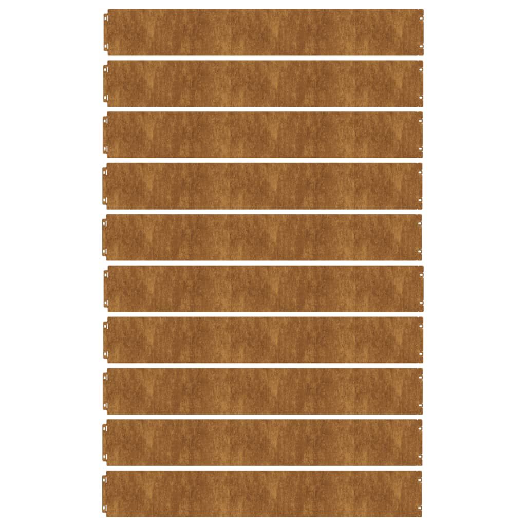vidaXL Lawn Edgings 10 pcs 15x103 cm Flexible Corten steel