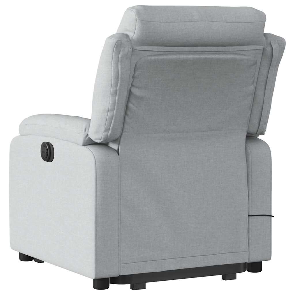 vidaXL Stand up Massage Recliner Chair Light Grey Fabric
