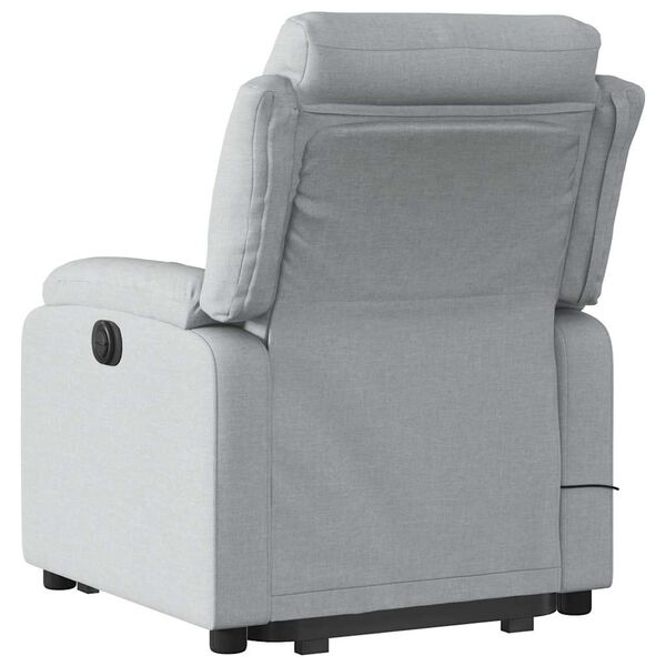 vidaXL Stand up Massage Recliner Chair Light Grey Fabric