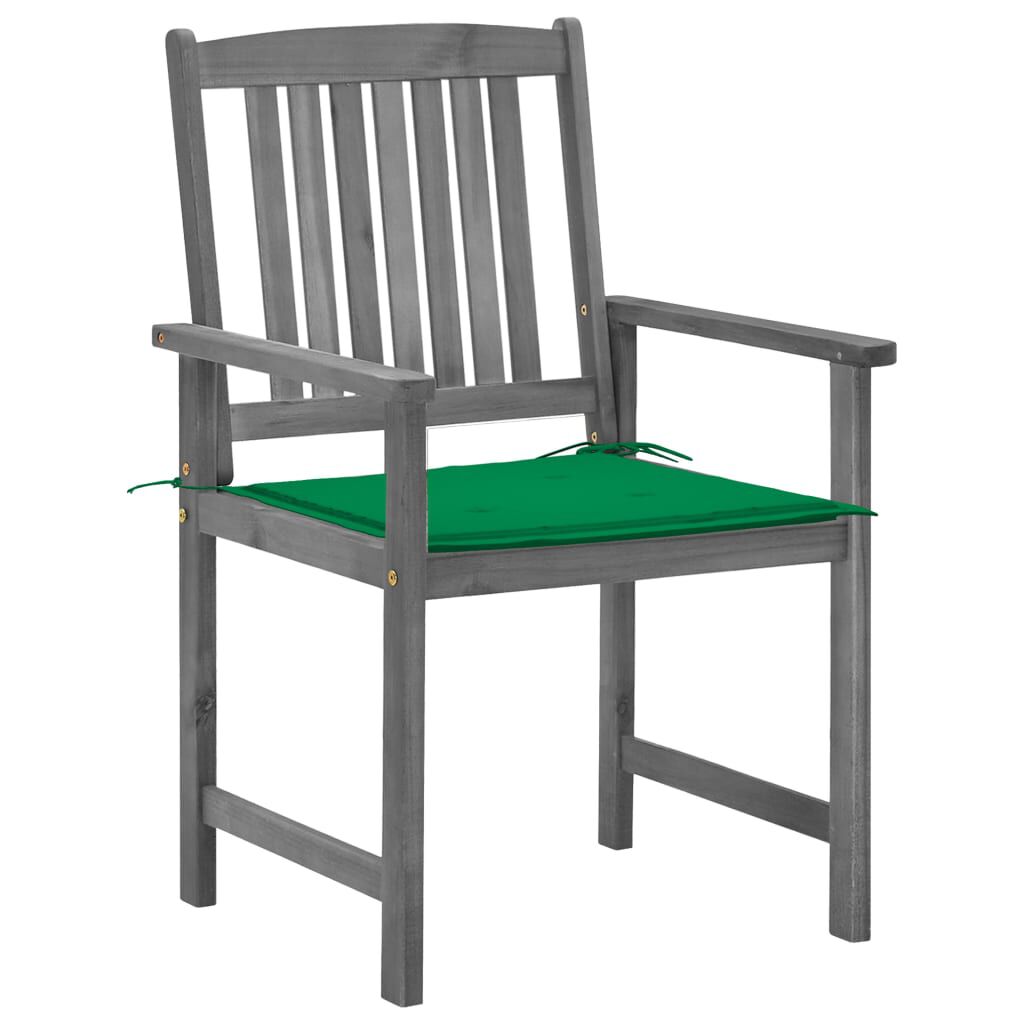vidaXL Garden Chairs with Cushions 4 pcs Grey Solid Acacia Wood