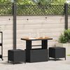 vidaXL Garden Dining Set Black Poly Rattan