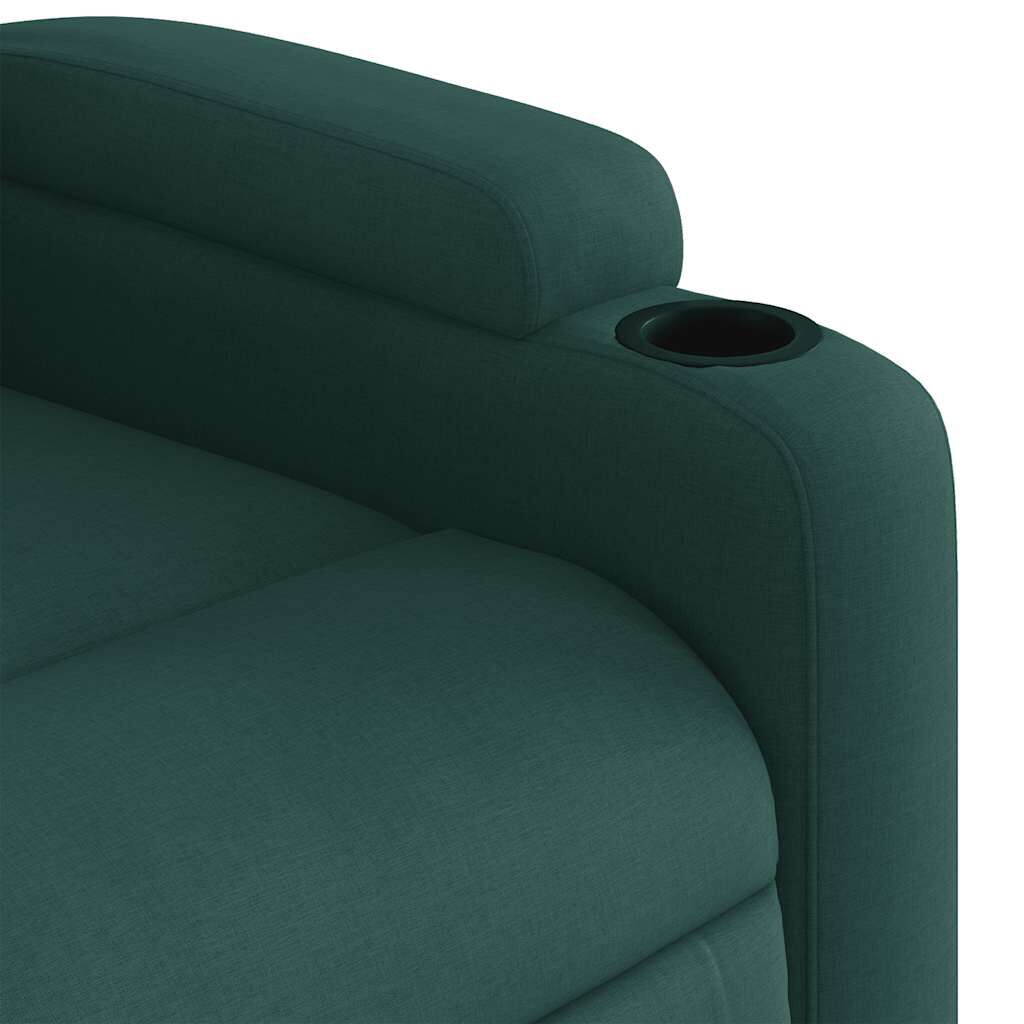 vidaXL Stand up Massage Recliner Chair Dark Green Fabric