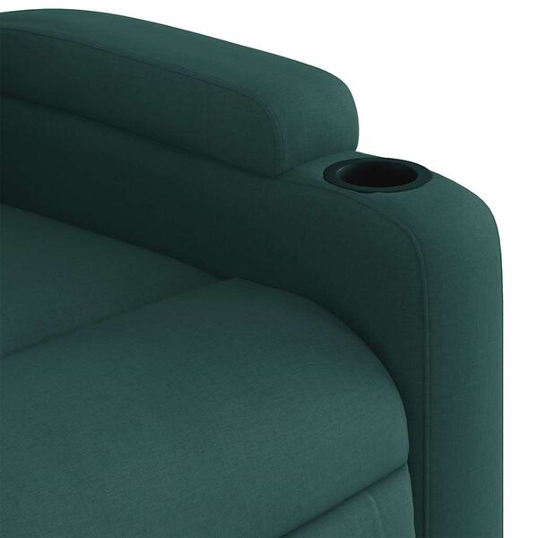 vidaXL Stand up Massage Recliner Chair Dark Green Fabric