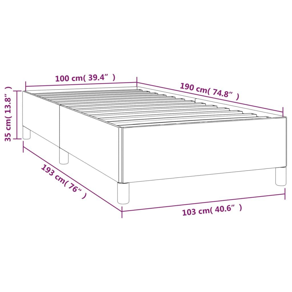 vidaXL Bed Frame without Mattress Black 100x190 cm Twin Faux Leather