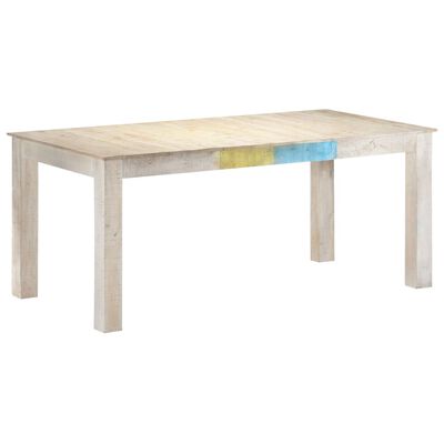 vidaXL Dining Table White 180x90x76 cm Solid Mango Wood