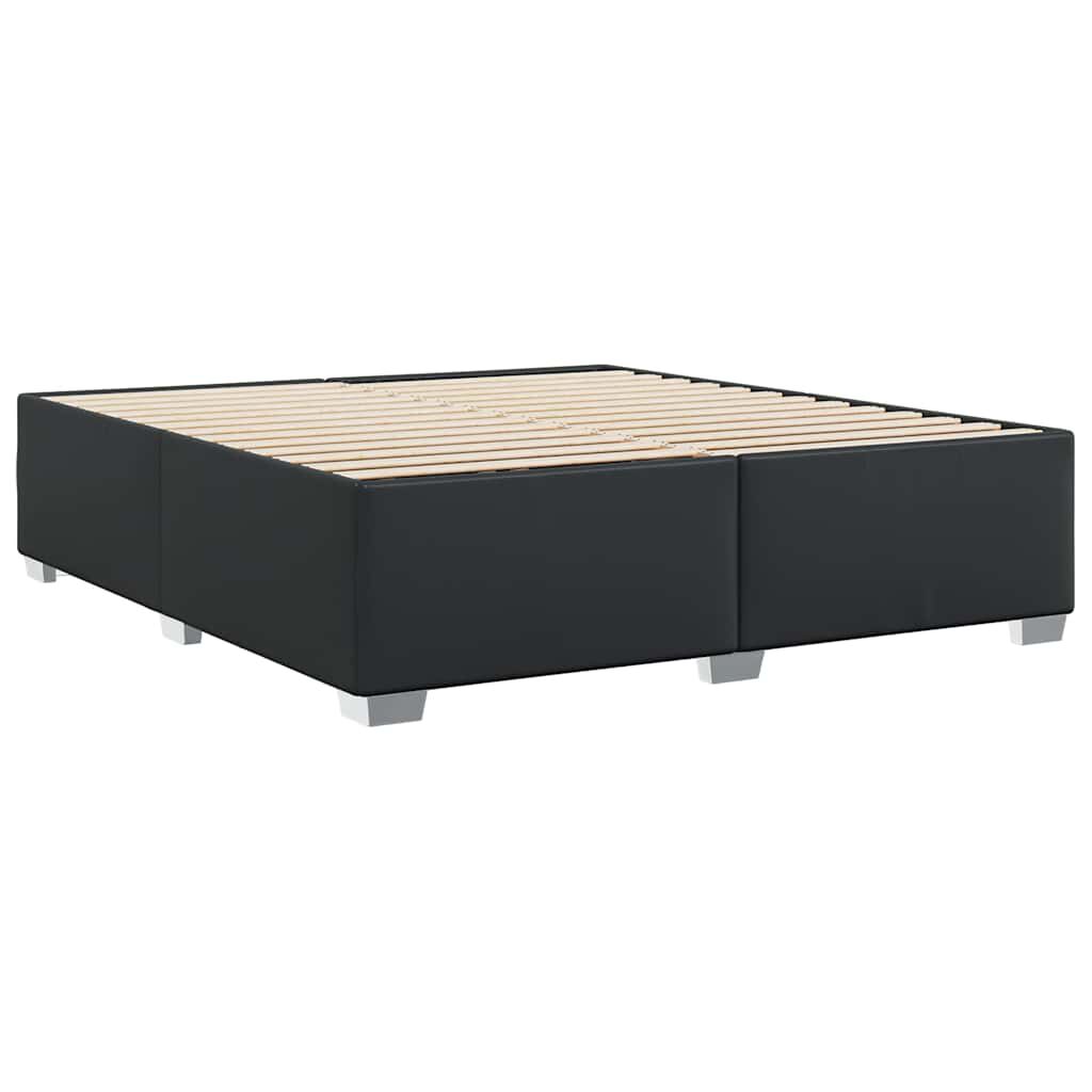 vidaXL Bed Frame without Mattress Black King Faux Leather