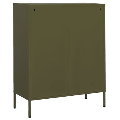 vidaXL Storage Cabinet Olive Green 80x35x101.5 cm Steel