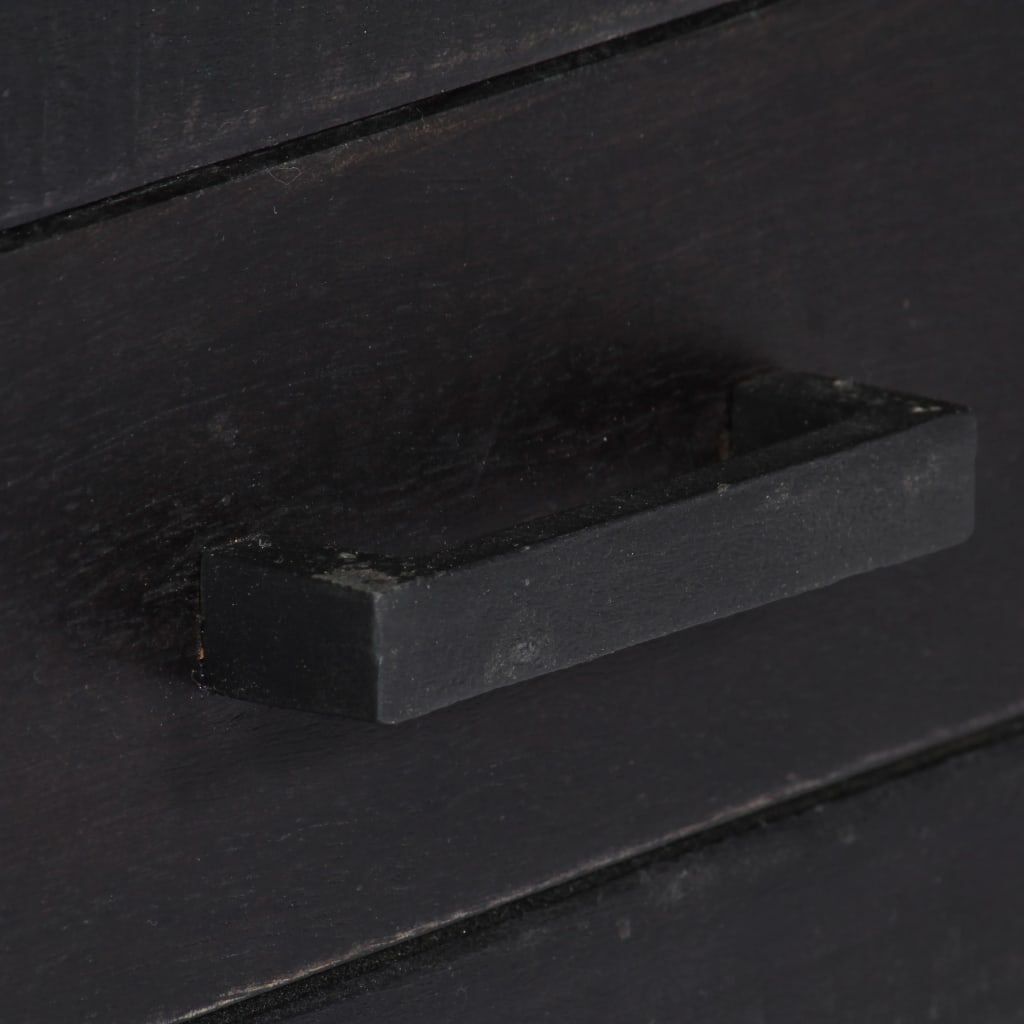 vidaXL TV Cabinet Black 118x30x40 cm Solid Mango Wood