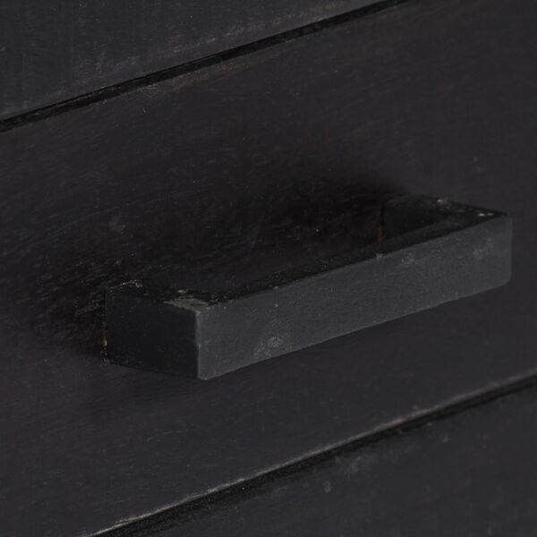 vidaXL TV Cabinet Black 118x30x40 cm Solid Mango Wood