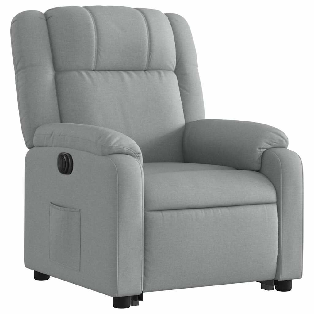 vidaXL Electric Stand up Recliner Chair Light Grey Fabric