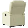 vidaXL Electric Stand up Recliner Chair Cream Real Leather