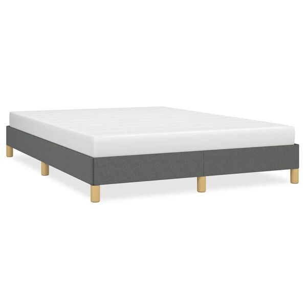 vidaXL Bed Frame without Mattress Dark Grey 137x190 cm Full Fabric