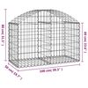 vidaXL Arched Gabion Basket 100x50x60/80 cm Galvanised Iron