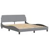vidaXL Bed Frame without Mattress "Hvar" Light Grey 152x203 cm Fabric