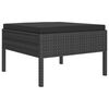 vidaXL 9 Piece Garden Lounge Set with Cushions Poly Rattan Black
