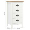 vidaXL Sideboard Hill White 46x35x80 cm Solid Pine Wood
