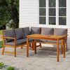 vidaXL 4 Piece Garden Dining Set with Cushions Solid Wood Acacia