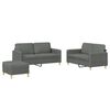 vidaXL 3 Piece Sofa Set with Cushions Dark Grey Fabric