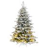 vidaXL Artificial Hinged Christmas Tree 300 LEDs & Flocked Snow 180 cm