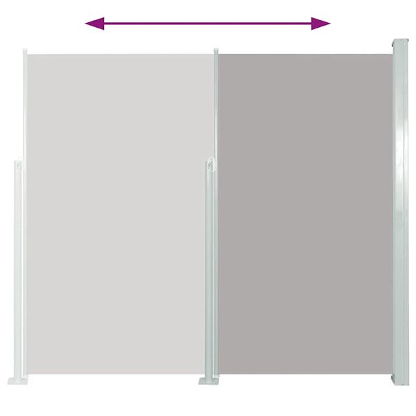 vidaXL Patio Retractable Side Awning 120x500 cm Grey