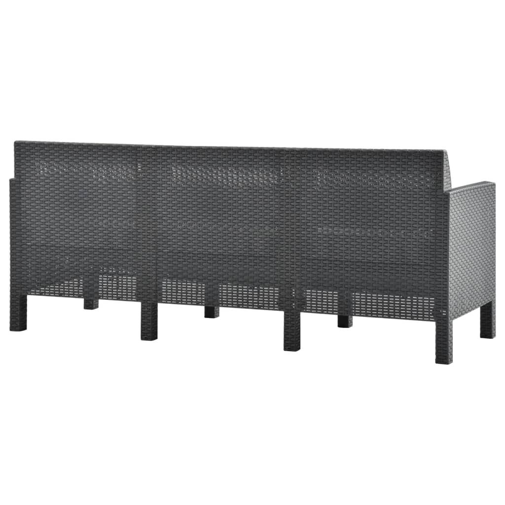 vidaXL 2 Piece Garden Lounge Set with Cushions PP Rattan Anthracite