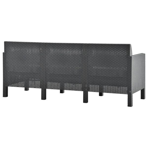 vidaXL 2 Piece Garden Lounge Set with Cushions PP Rattan Anthracite