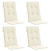 vidaXL Garden Highback Chair Cushions 4 pcs Cream 120x50x3 cm Fabric