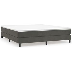 vidaXL Box Spring Bed Frame Dark Grey King Velvet (US Only)
