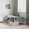 vidaXL Metal Bed Frame without Mattress with Footboard&nbsp;White 100x200cm