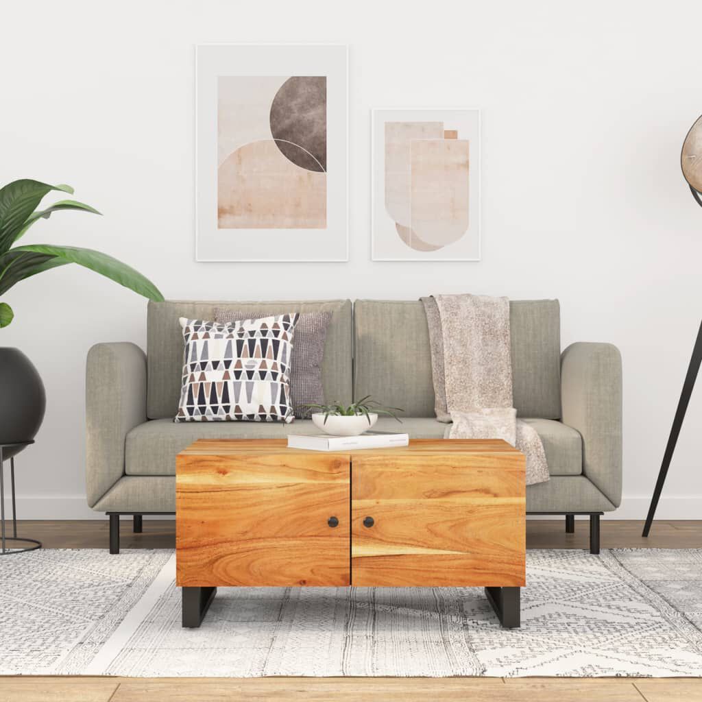 vidaXL Coffee Table 80x50x40 cm Solid Wood Acacia&Engineered Wood