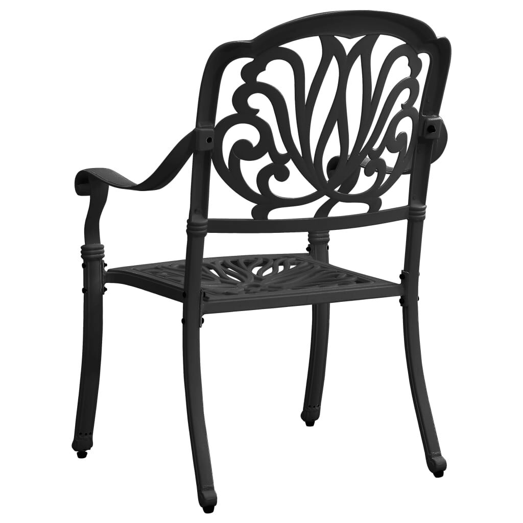 vidaXL Garden Chairs 2 pcs Cast Aluminium Black