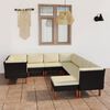 vidaXL 9 Piece Garden Lounge Set with Cushions Poly Rattan Black