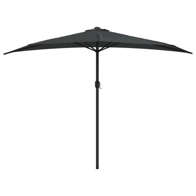 vidaXL Garden Parasol with Aluminium Pole Anthracite 300x155 cm Half