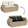 vidaXL Garden Sofa with Cushions 2-Seater Beige Poly Rattan