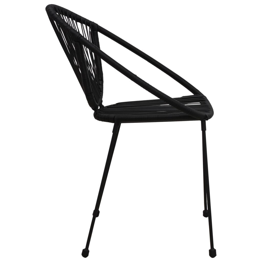 vidaXL 3 Piece Outdoor Dining Set PVC Rattan Black