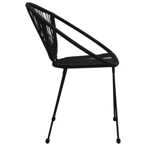 vidaXL 3 Piece Outdoor Dining Set PVC Rattan Black